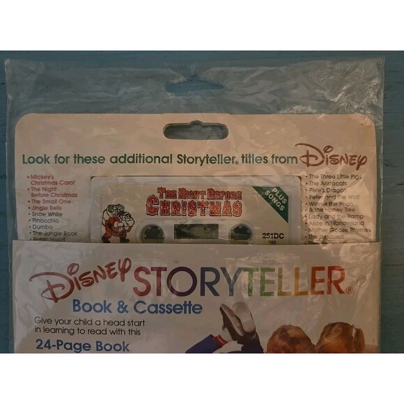 1970 SEALED Vintage Disney STORYTELLER The Night Before Christmas BOOK/TAPE Set - Picture 4 of 9